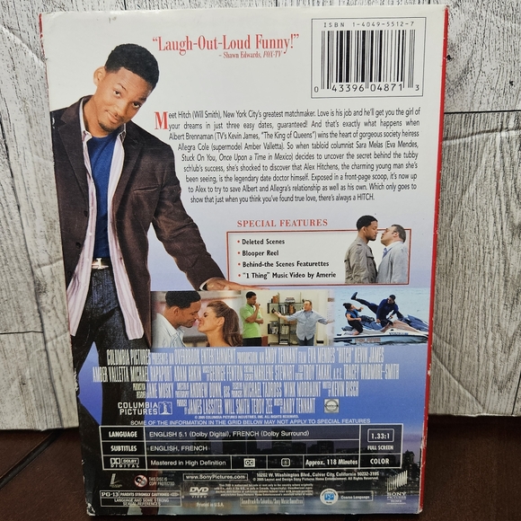Hitch DVD Full Screen Will Smith Comedy Funny - Picture 4 of 6